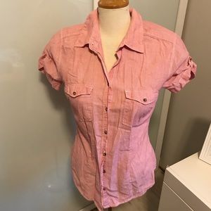 H&M “Label of Graded Good” Red Pin-striped  Shirt